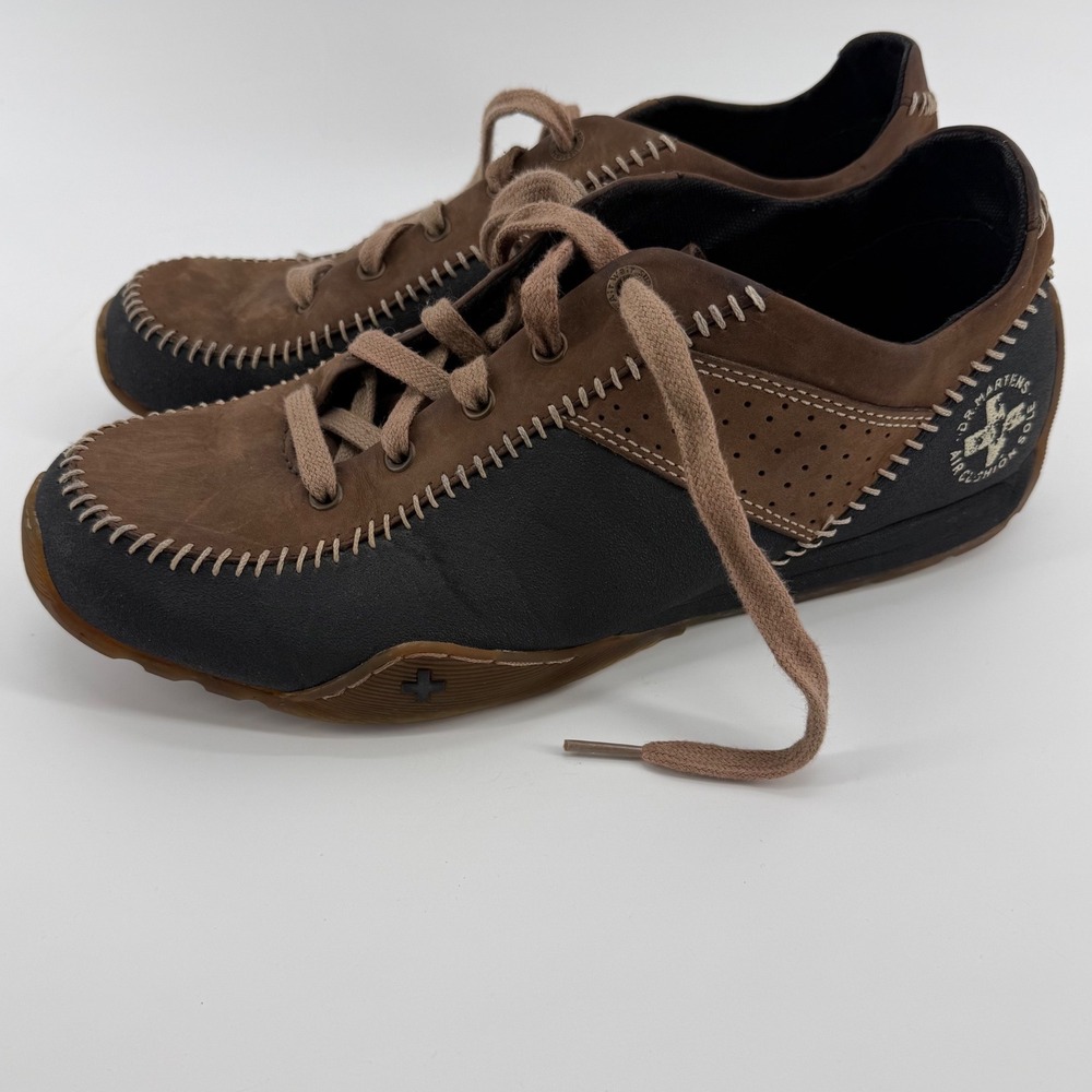 Dr Martens Brown Leather Rare Y2K Oxford Sneakers 12288 Mens 12 AirWair Sole